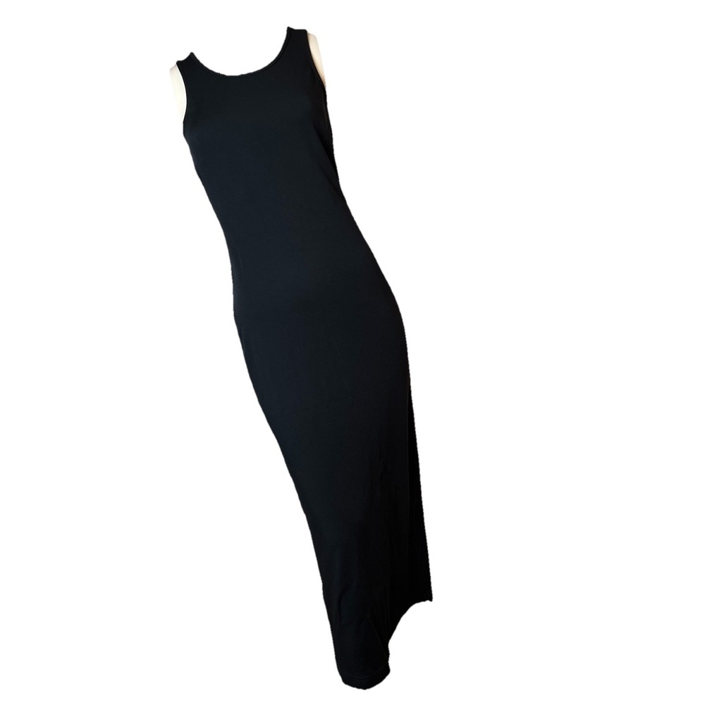 Moda International Women's Black Sleeveless Tie Open Back  Maxi Dress Small